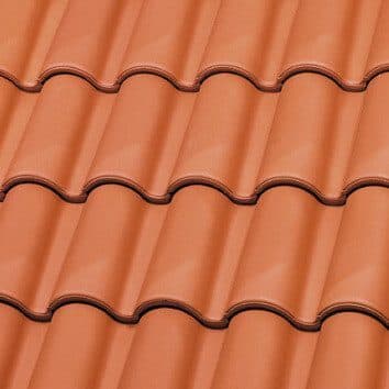 Terracotta roofing material, laid detail